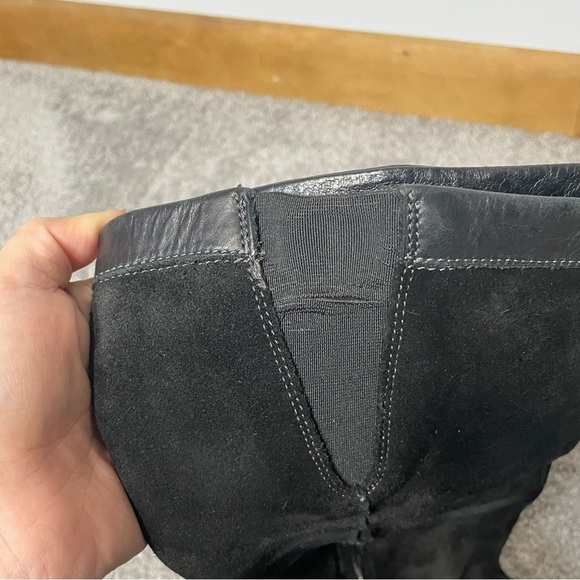 Puma Black Suede Wedge Knee High Boots | Size 6.5 EU 37 | Vintage Sport Goth - Picture 16 of 16